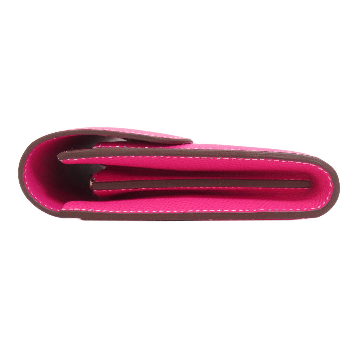 HERMES Long Wallet Purse Epsom pink Constance Long SilverMetal Women