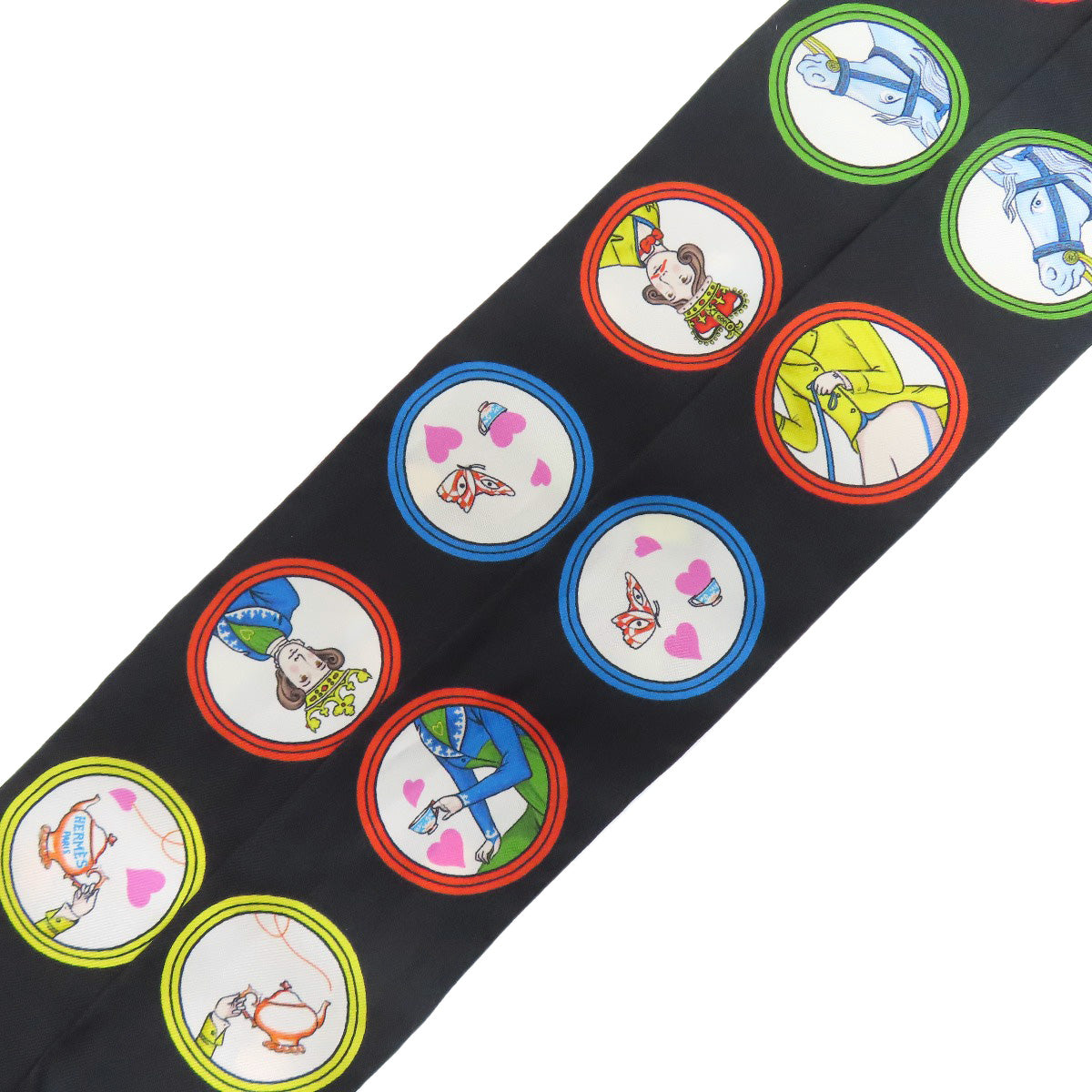 HERMES scarf silk black Twilly