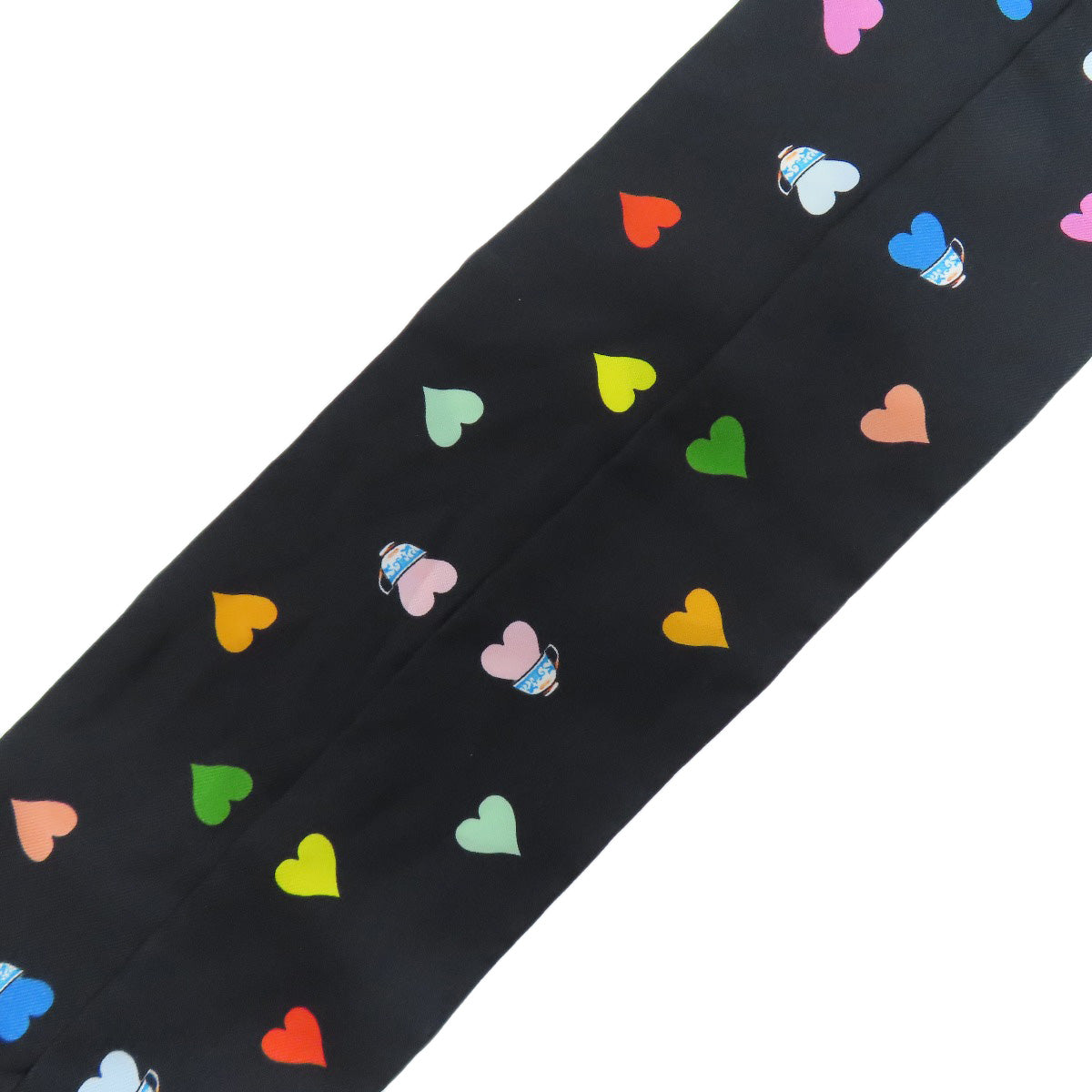 HERMES scarf silk black Twilly