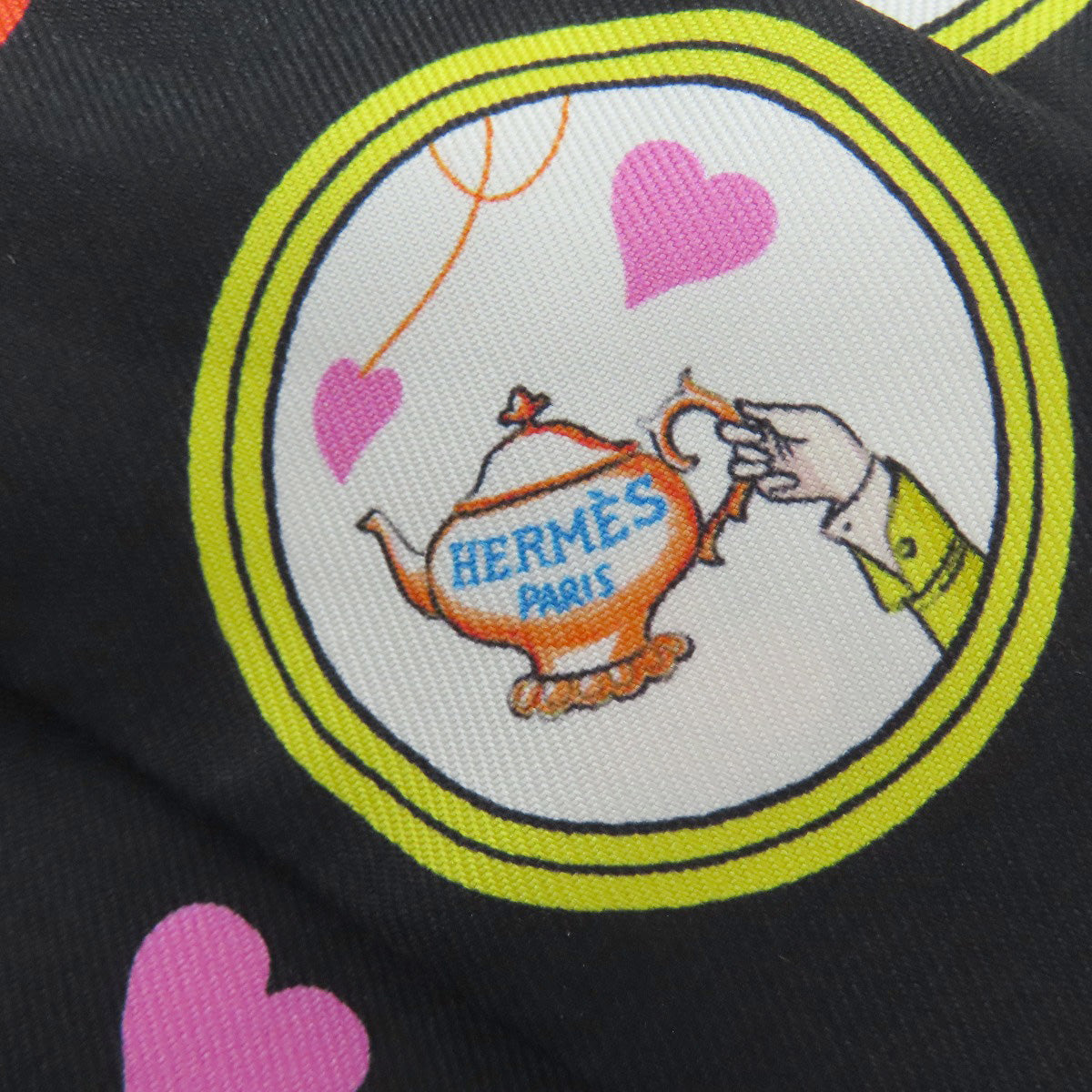 HERMES scarf silk black Twilly