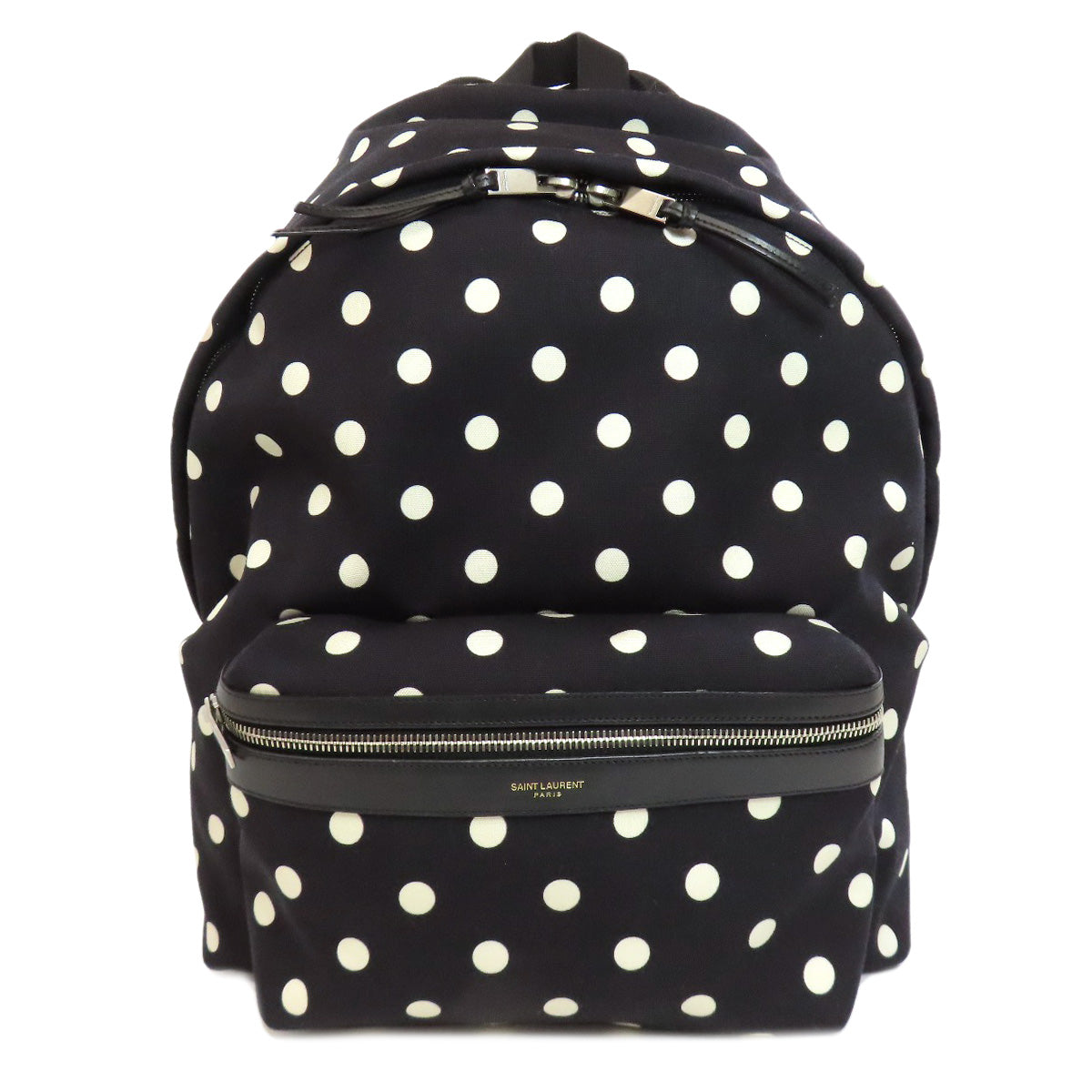 SAINT LAURENT Backpack canvas black Dot Pattern