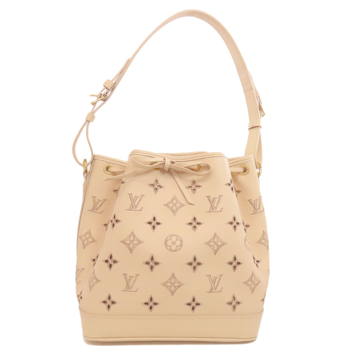 LOUIS VUITTON Handbag M22861 Calfskin beige Petit Noe Broderie Anglaise Women