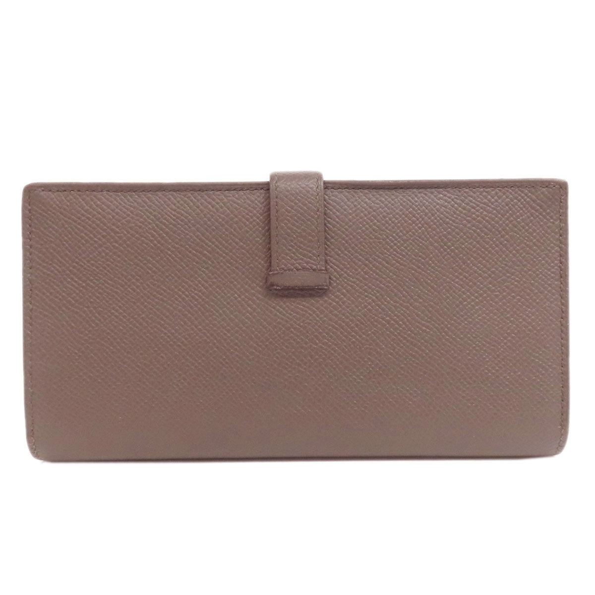 HERMES Long Wallet Purse Epsom gray Bearn soufflet ethane SilverMetal Women