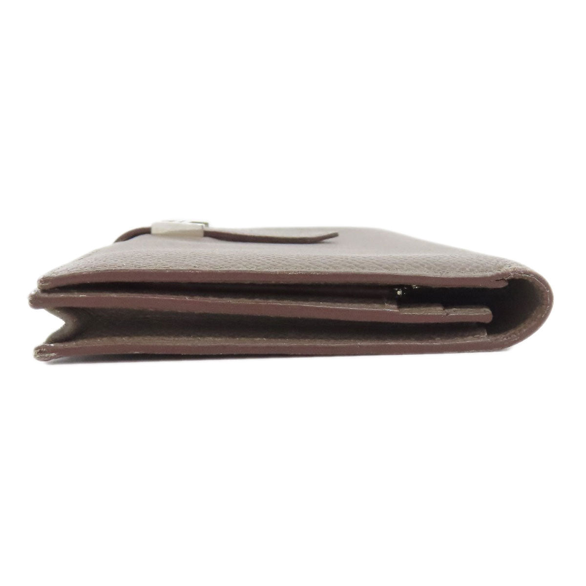 HERMES Long Wallet Purse Epsom gray Bearn soufflet ethane SilverMetal Women
