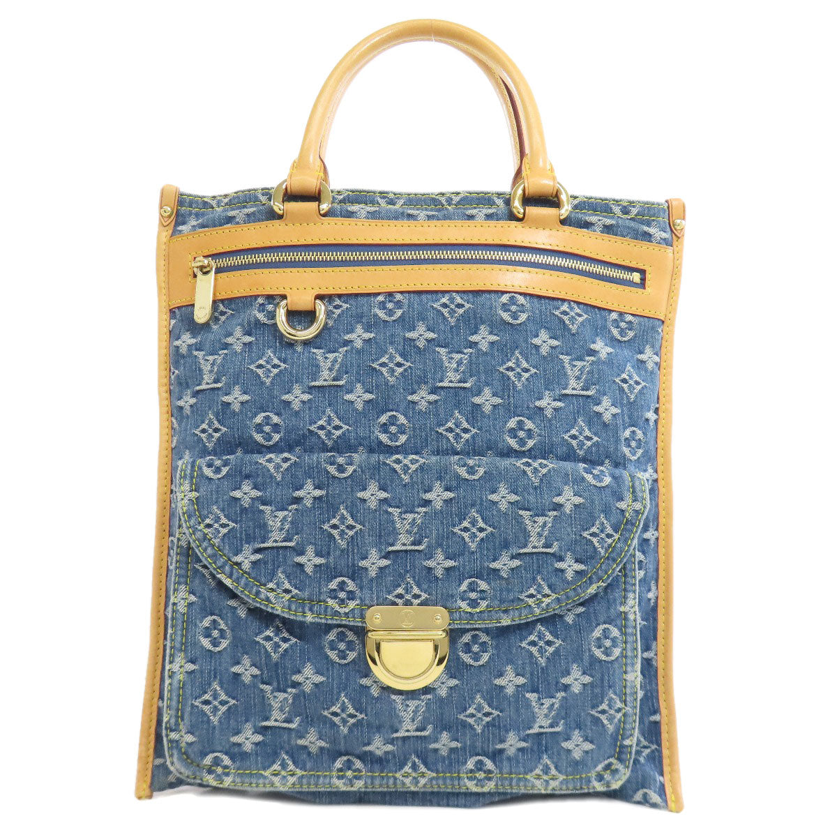 LOUIS VUITTON Tote Bag M95018 Monogram denim blue Flat shopper
