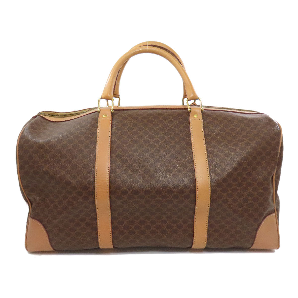 CELINE Boston Duffel bag PVC Brown Macadam Pattern Women