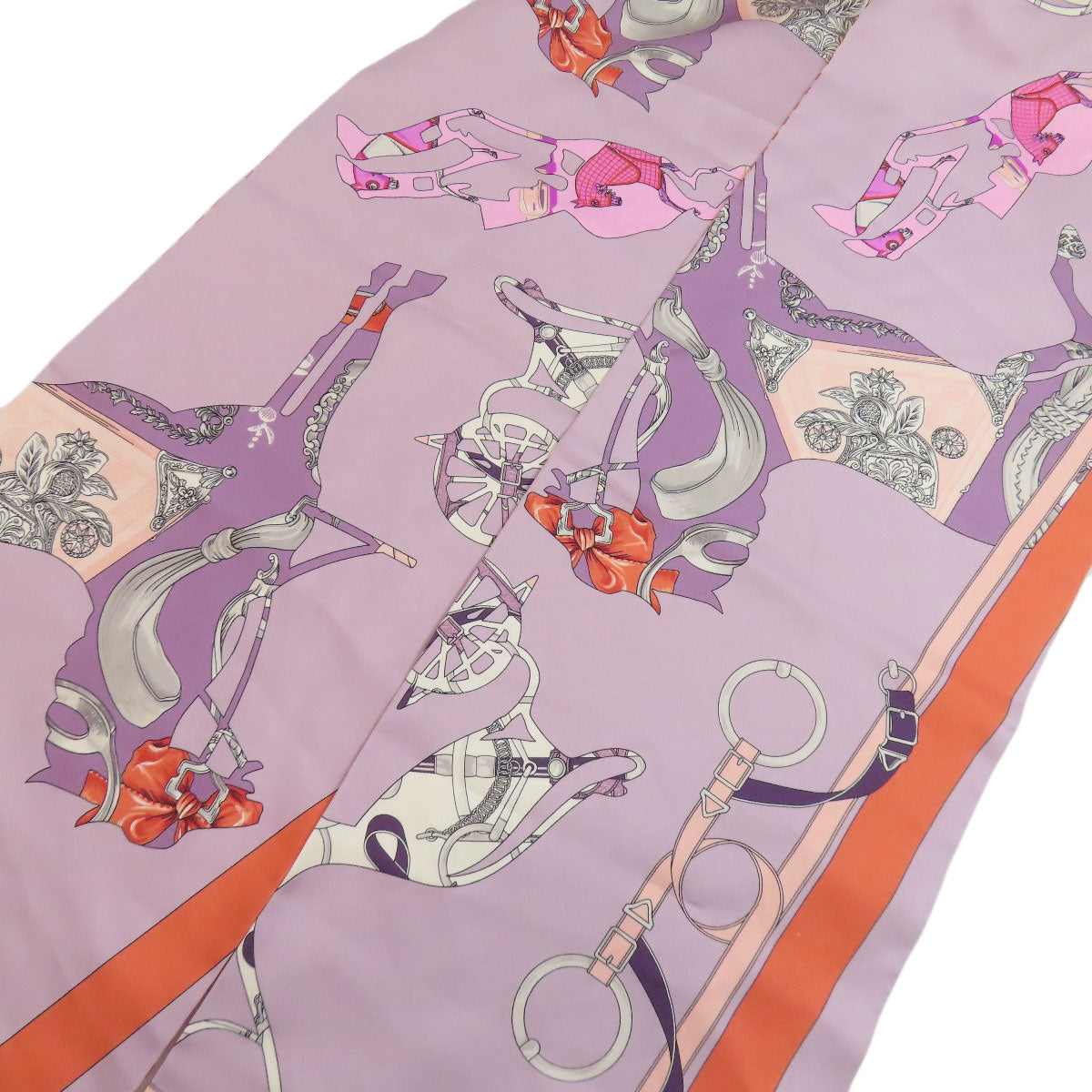 HERMES scarf silk purple Maxi Twilly cut