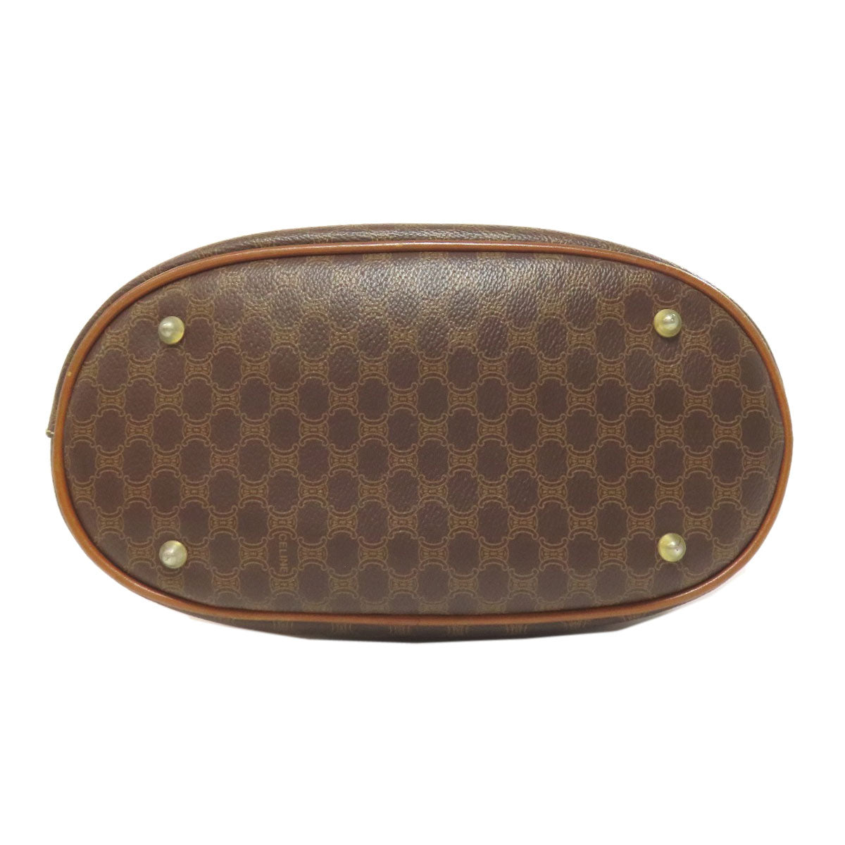 CELINE Tote Bag PVC, Leather Brown Macadam Pattern Women
