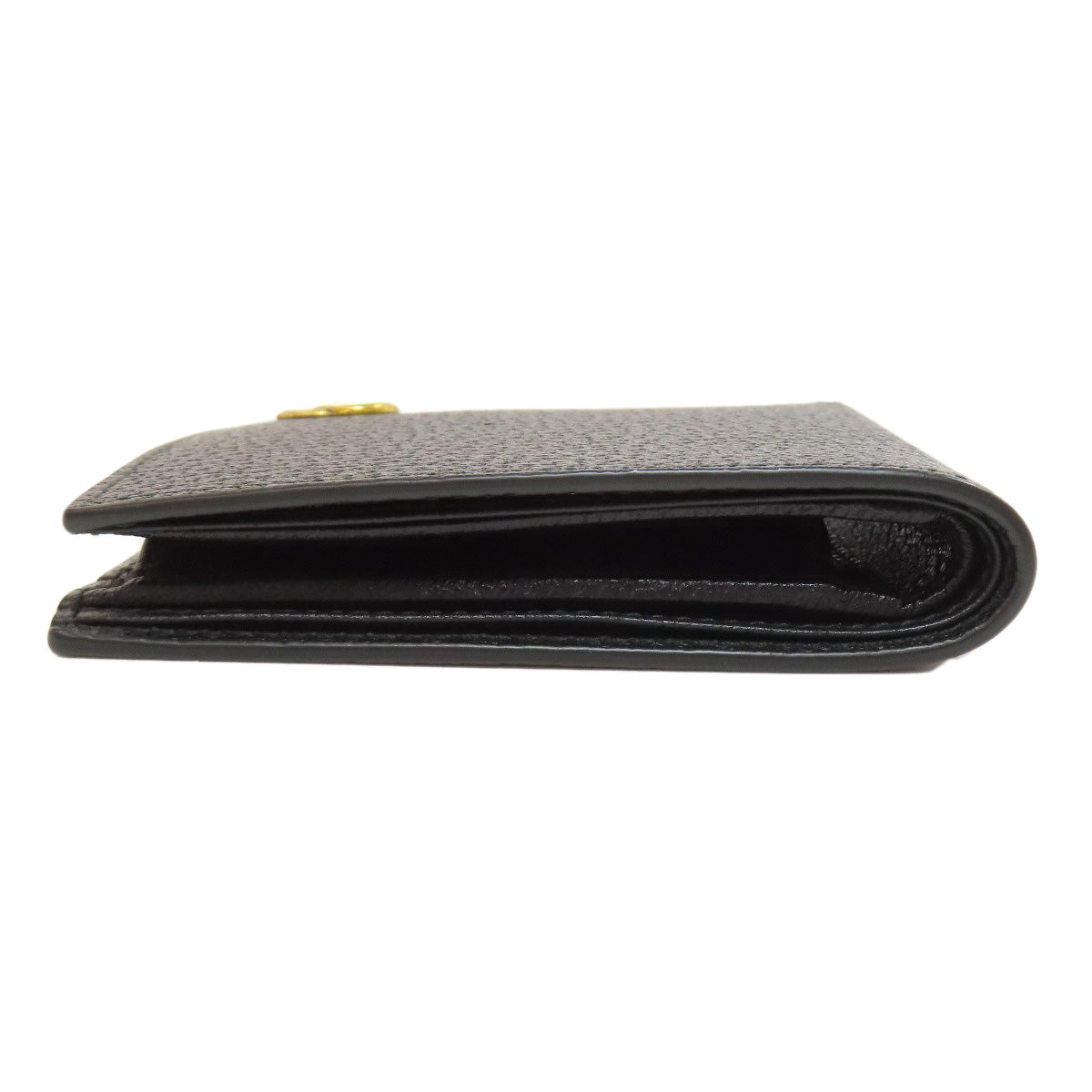 GUCCI Bifold Wallet 428725 leather black GG Marmont Women