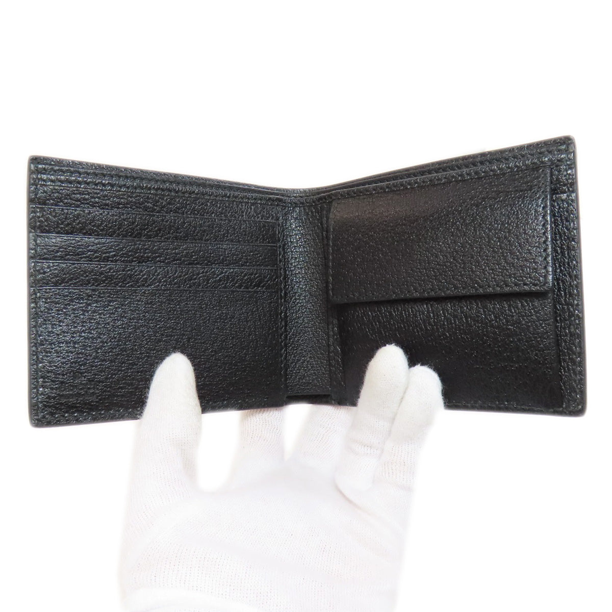 GUCCI Bifold Wallet 428725 leather black GG Marmont Women