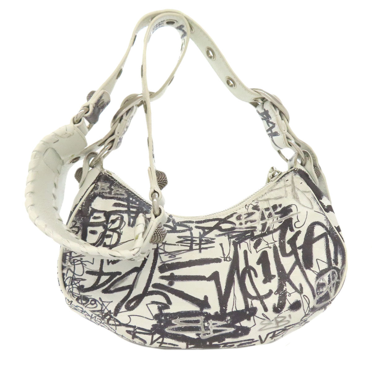 BALENCIAGA Shoulder Bag 671309 Calfskin white Le Cagole XS Women