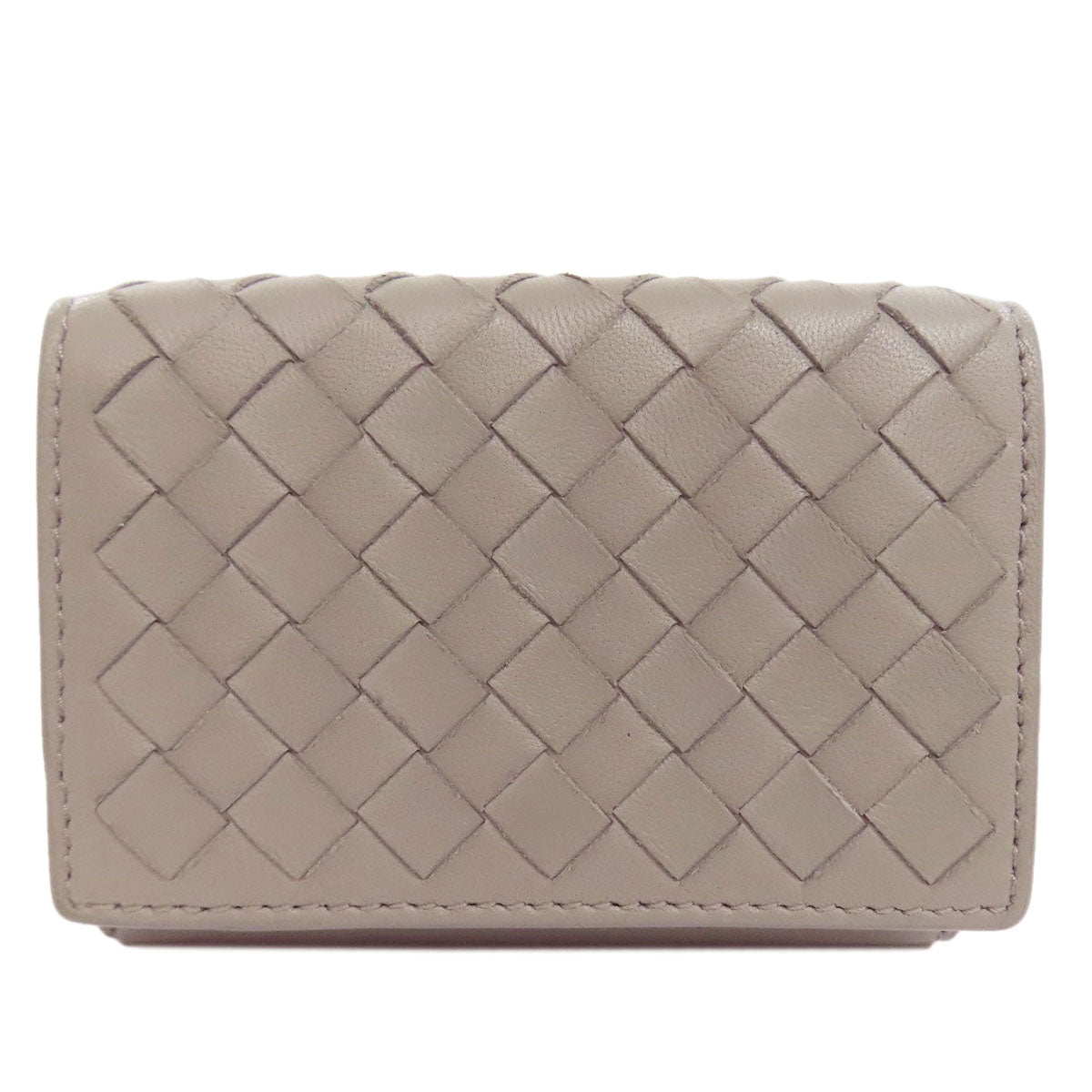BOTTEGAVENETA Bifold Wallet Calfskin gray Compact wallet INTRECCIATO Women
