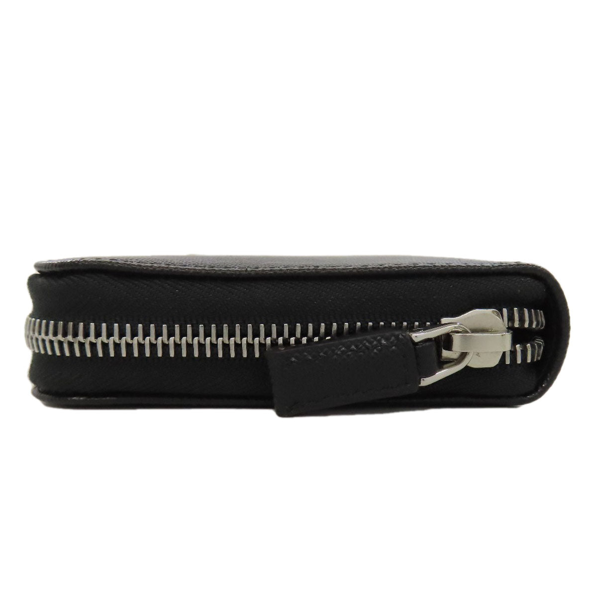 PRADA Long Wallet Purse leather black logoMetal Women