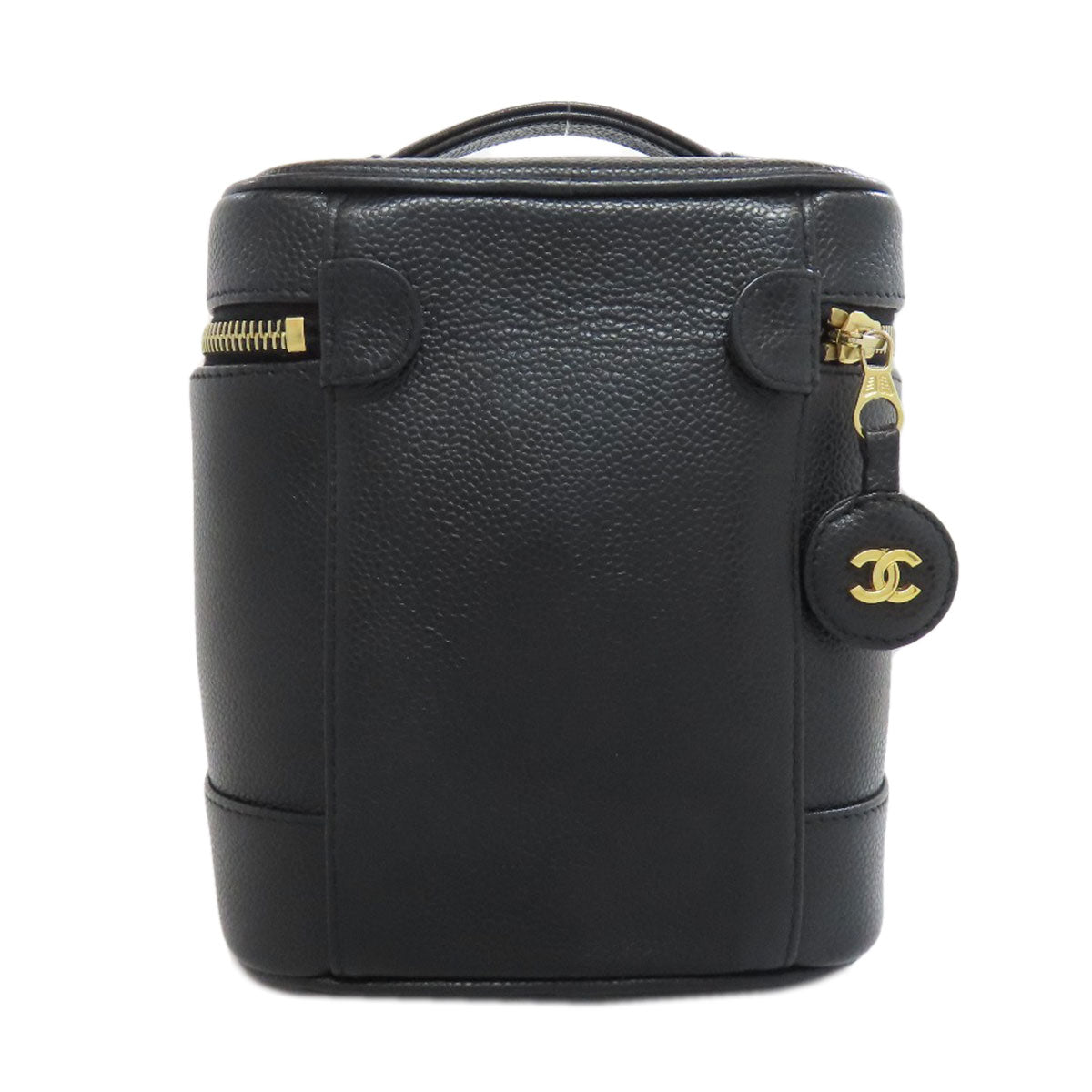 CHANEL Tote Bag Grained Calfskin Skin black Vanity Gold Metal