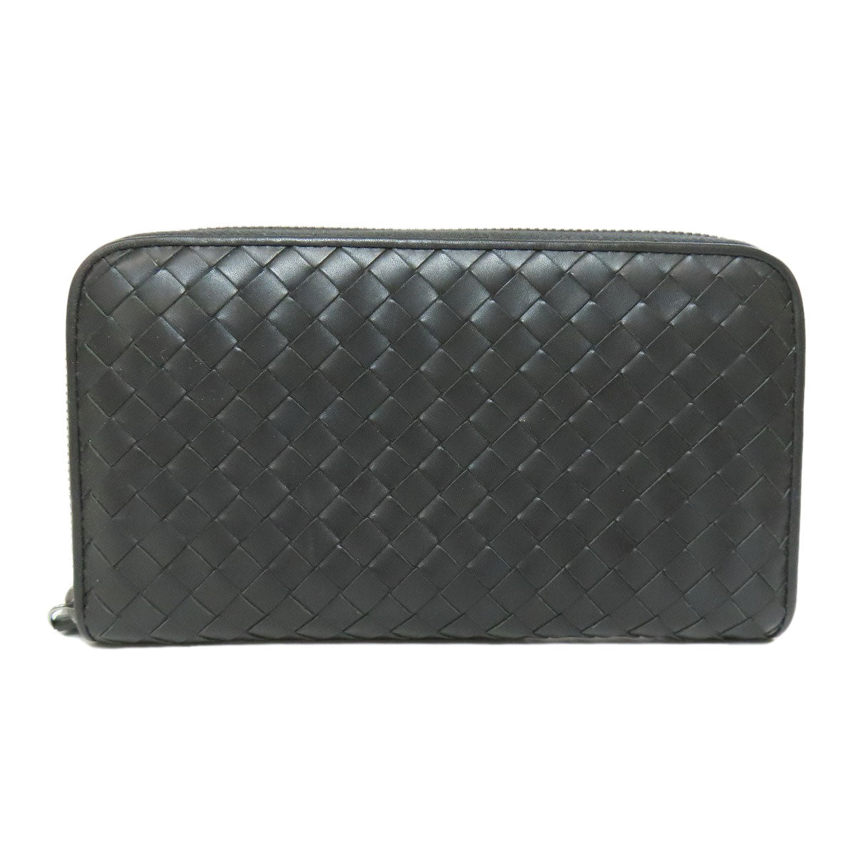BOTTEGAVENETA Long Wallet Purse leather gray INTRECCIATO Women