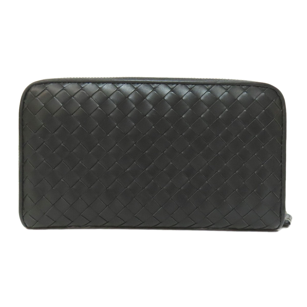 BOTTEGAVENETA Long Wallet Purse leather gray INTRECCIATO Women