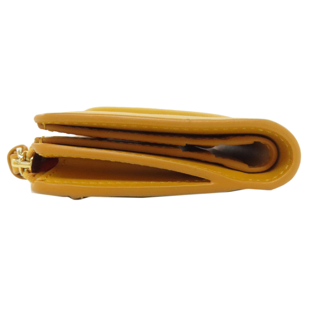 FENDI Bifold Wallet leather yellow FF Cube Women