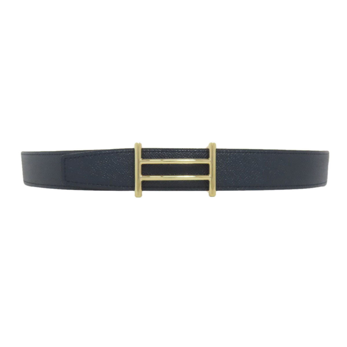 HERMES belt Epsom Navy H Belt Gold Metal mens
