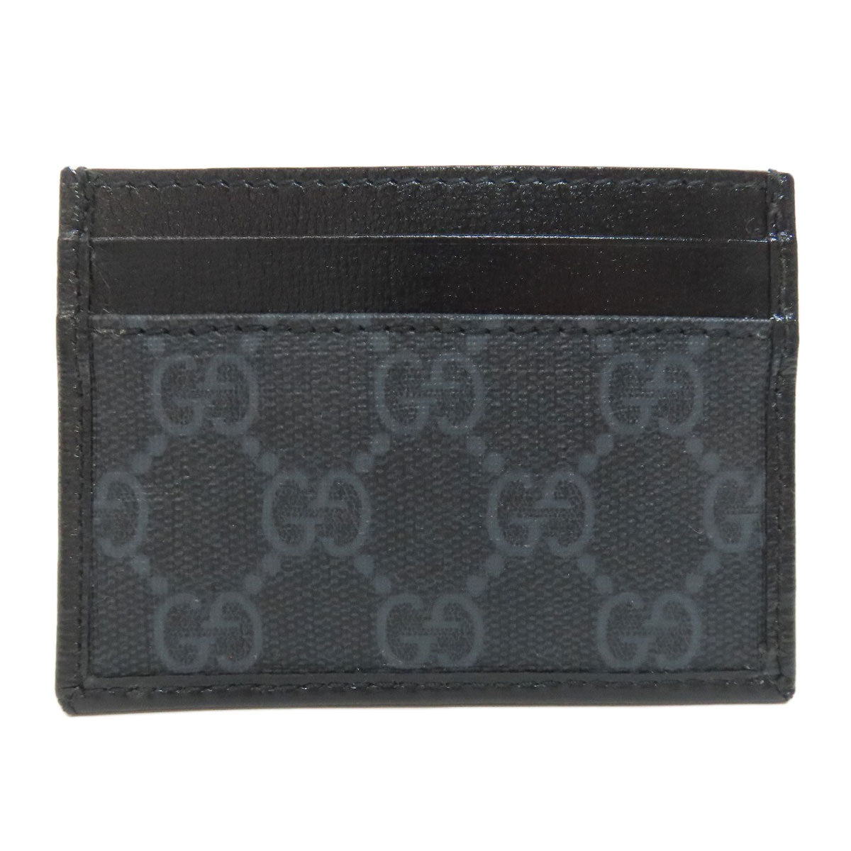 GUCCI Card Case 678002 PVC black GG Supreme Women