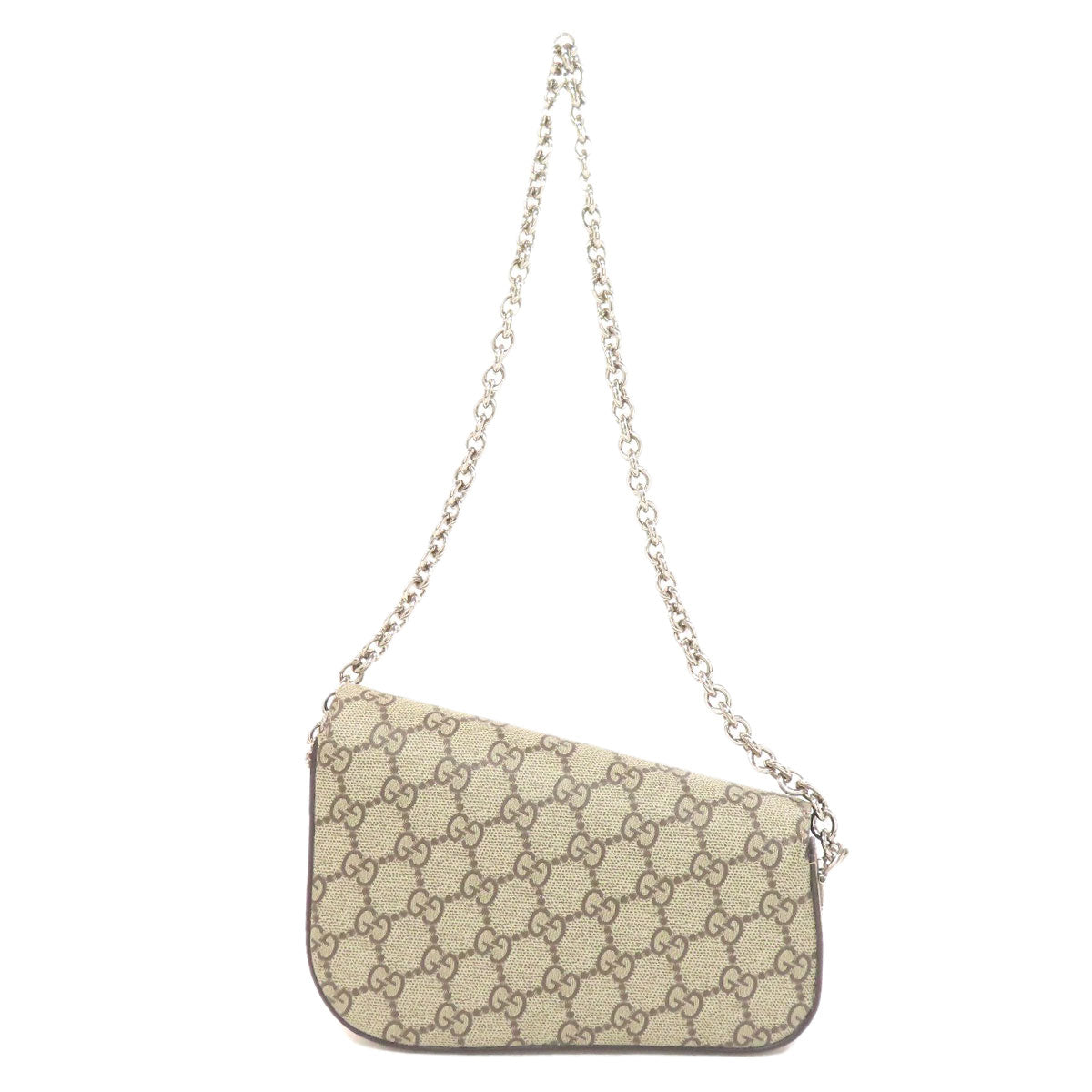 GUCCI Shoulder Bag 774209 PVC Brown one belt Horsebit GG 2WAY Women