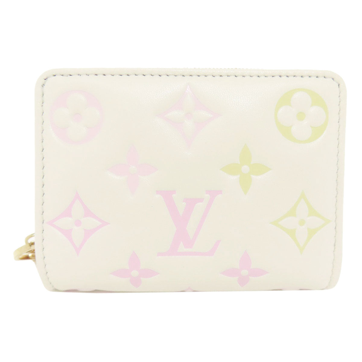 LOUIS VUITTON Bifold Wallet M11909 Calfskin white Portefeuilleï¿½ELoup Monogram Flower Women