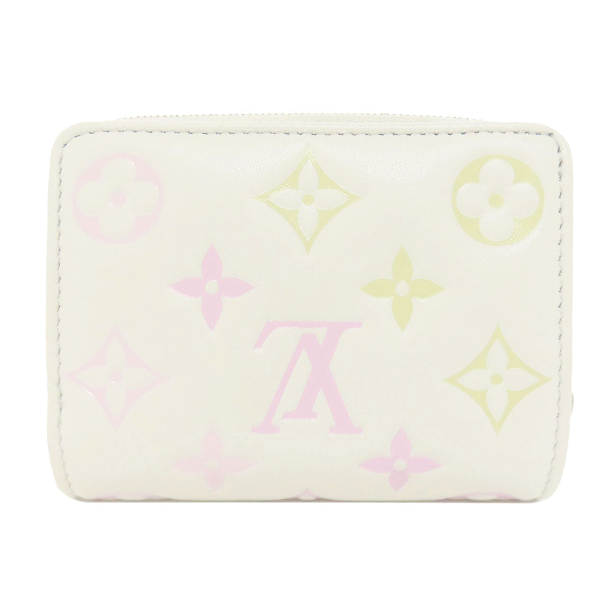 LOUIS VUITTON Bifold Wallet M11909 Calfskin white Portefeuilleï¿½ELoup Monogram Flower Women