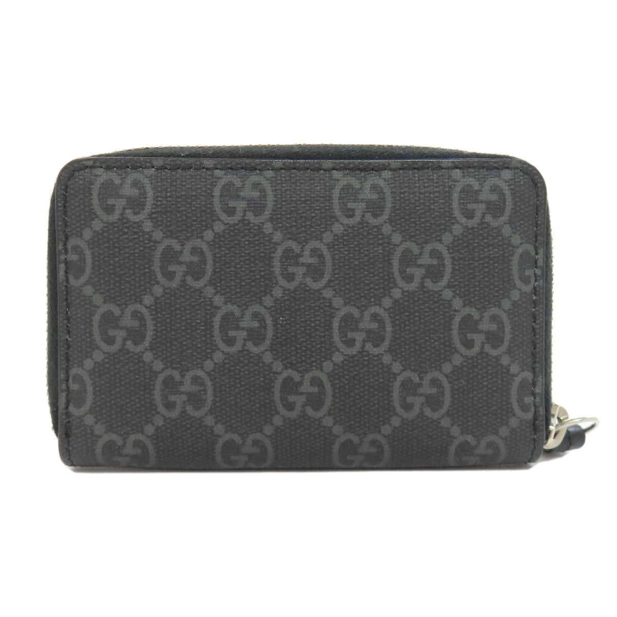 GUCCI Card Case 451276 PVC black Wolf GG Supreme Women