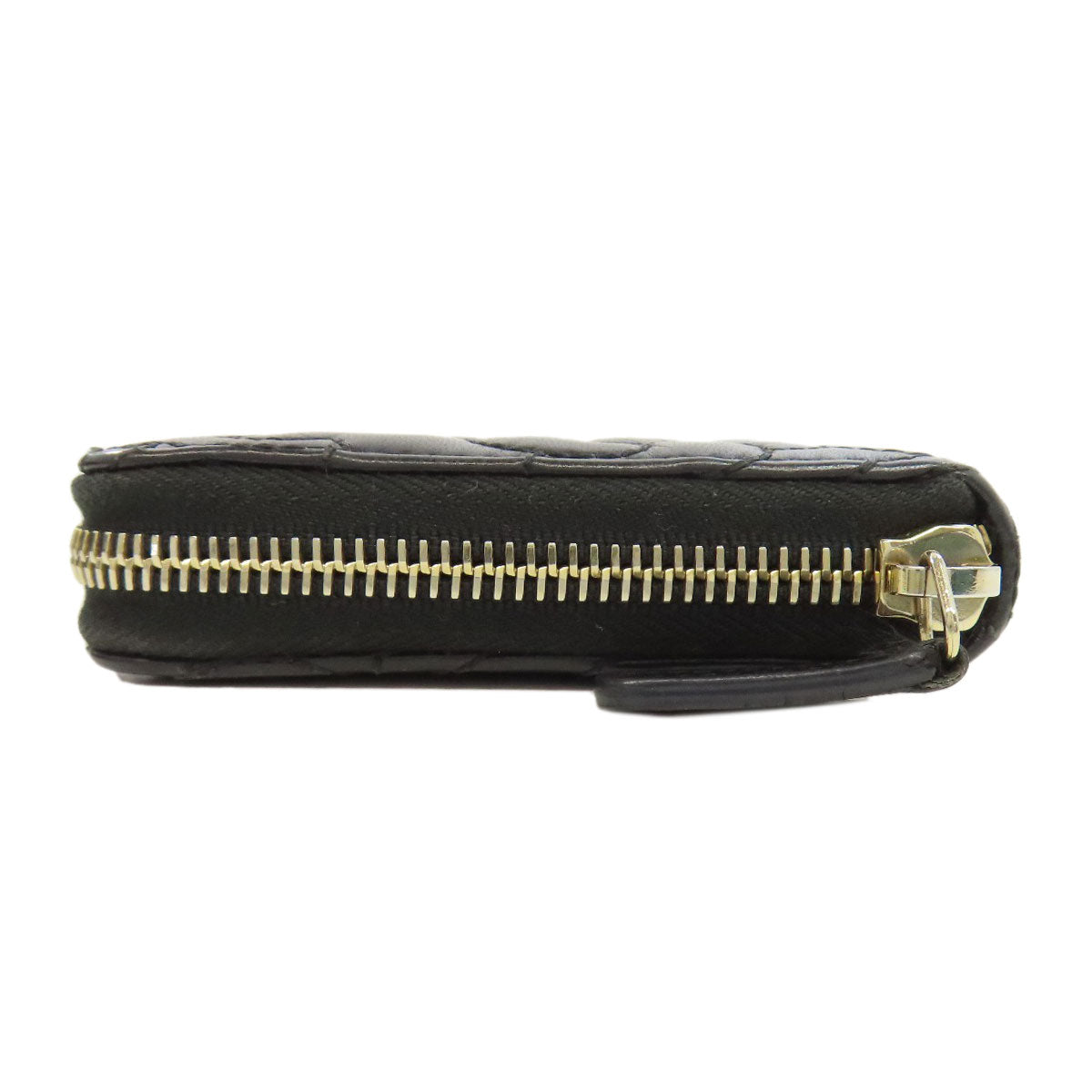 CHANEL Long Wallet Purse lambskin black Camellia Gold Metal Women