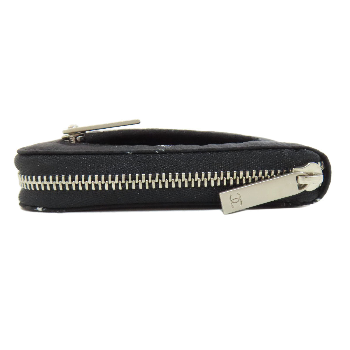 CHANEL Long Wallet Purse Nylon black Travel line Women