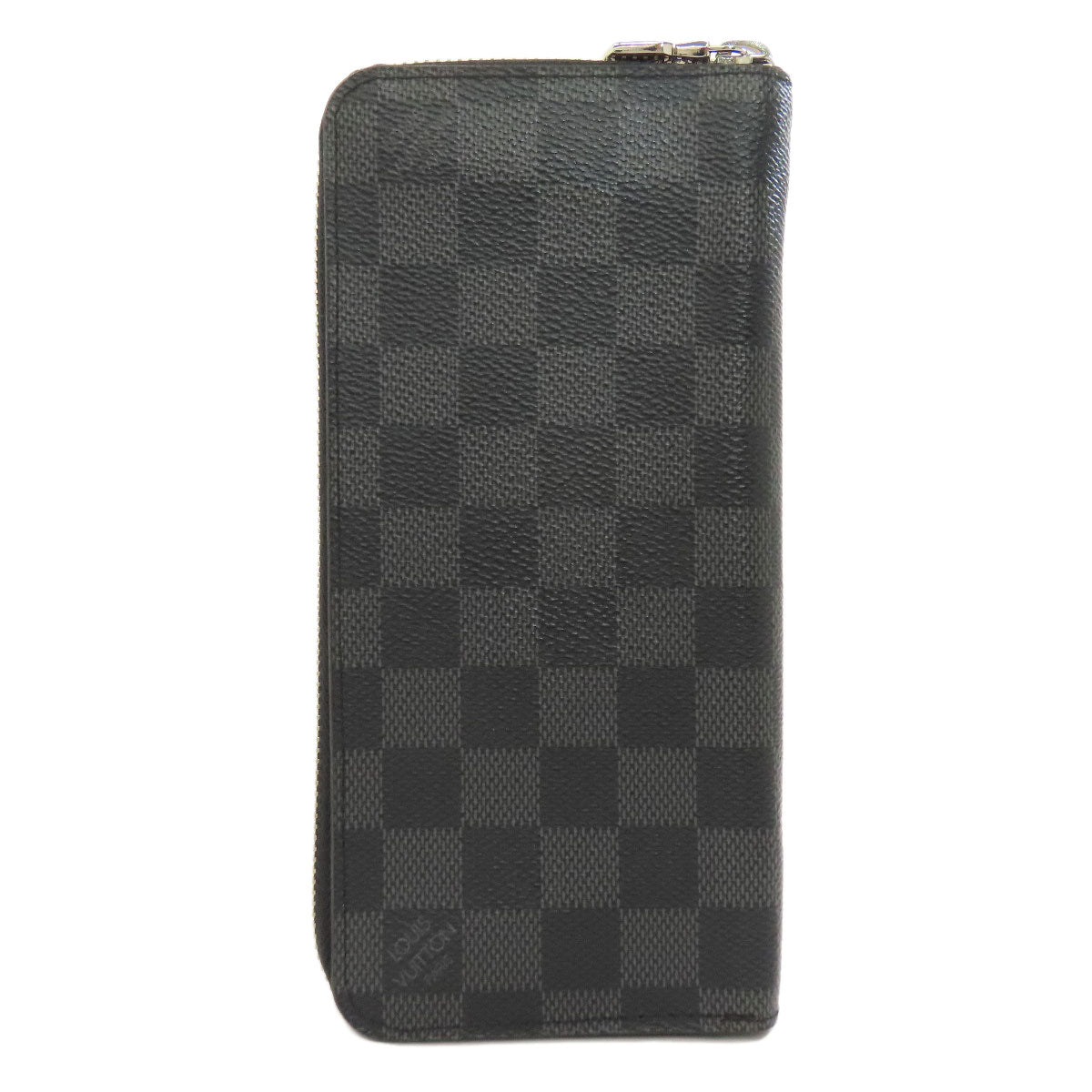 LOUIS VUITTON Long Wallet Purse Damier canvas black Zippy wallet Vertical Women