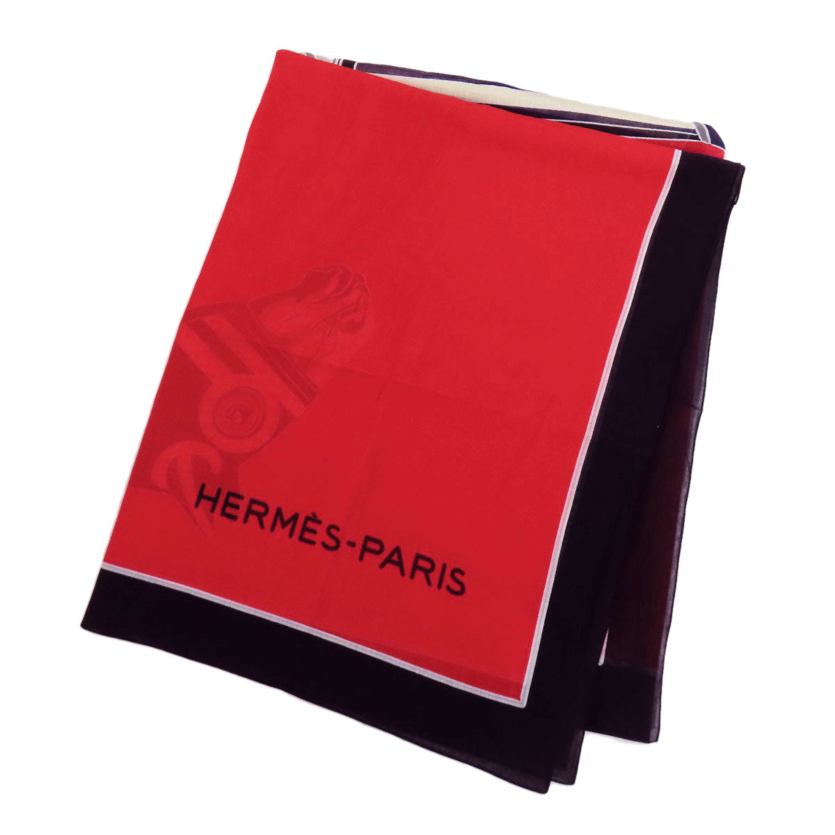 HERMES Stall cotton Red Horse pattern Women