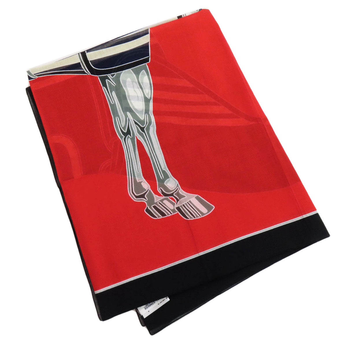 HERMES Stall cotton Red Horse pattern Women