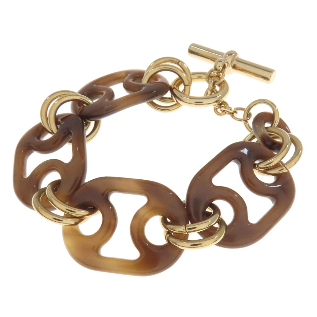 HERMES bracelet Buffalo horn, metal Brown Eurydice Bracelet Women