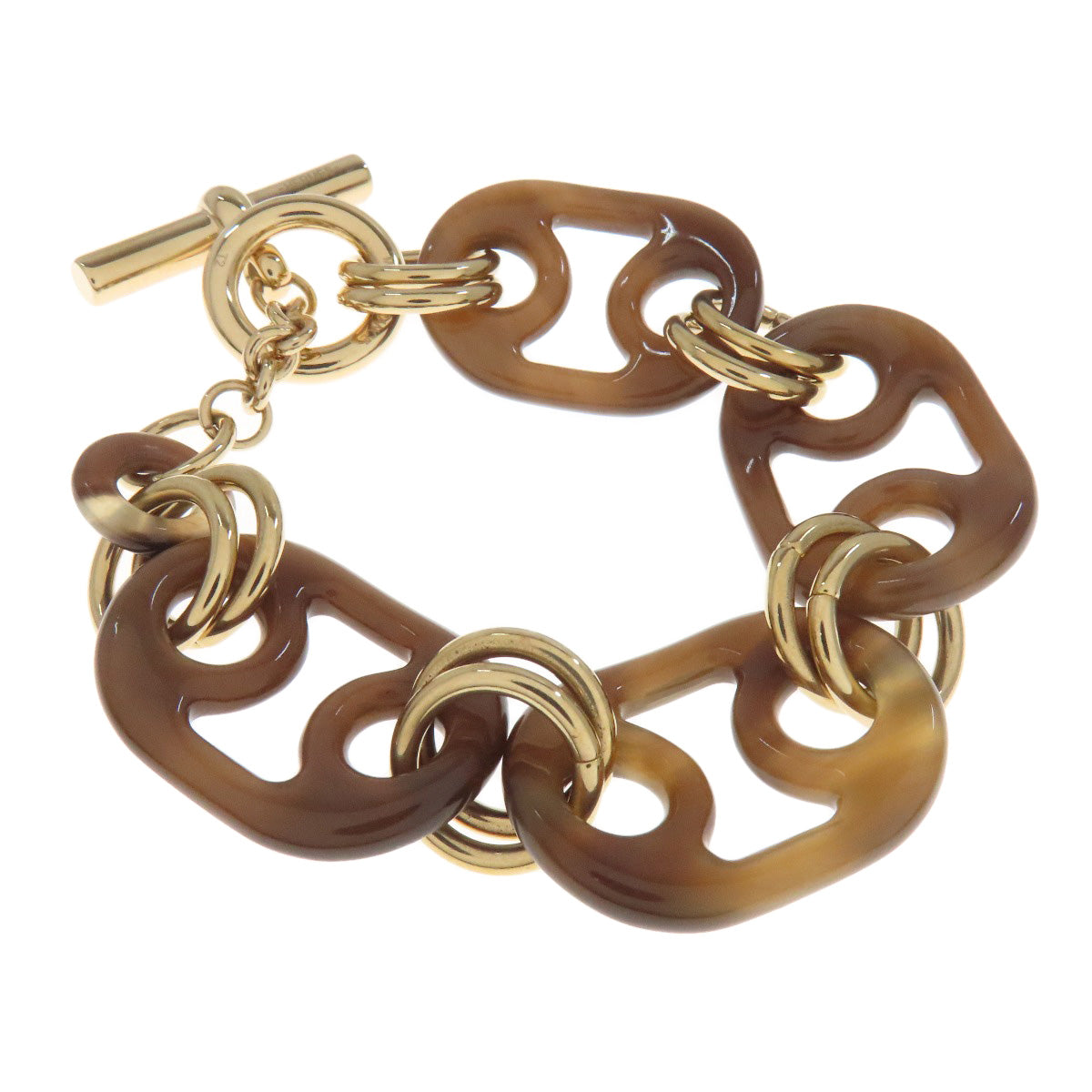 HERMES bracelet Buffalo horn, metal Brown Eurydice Bracelet Women