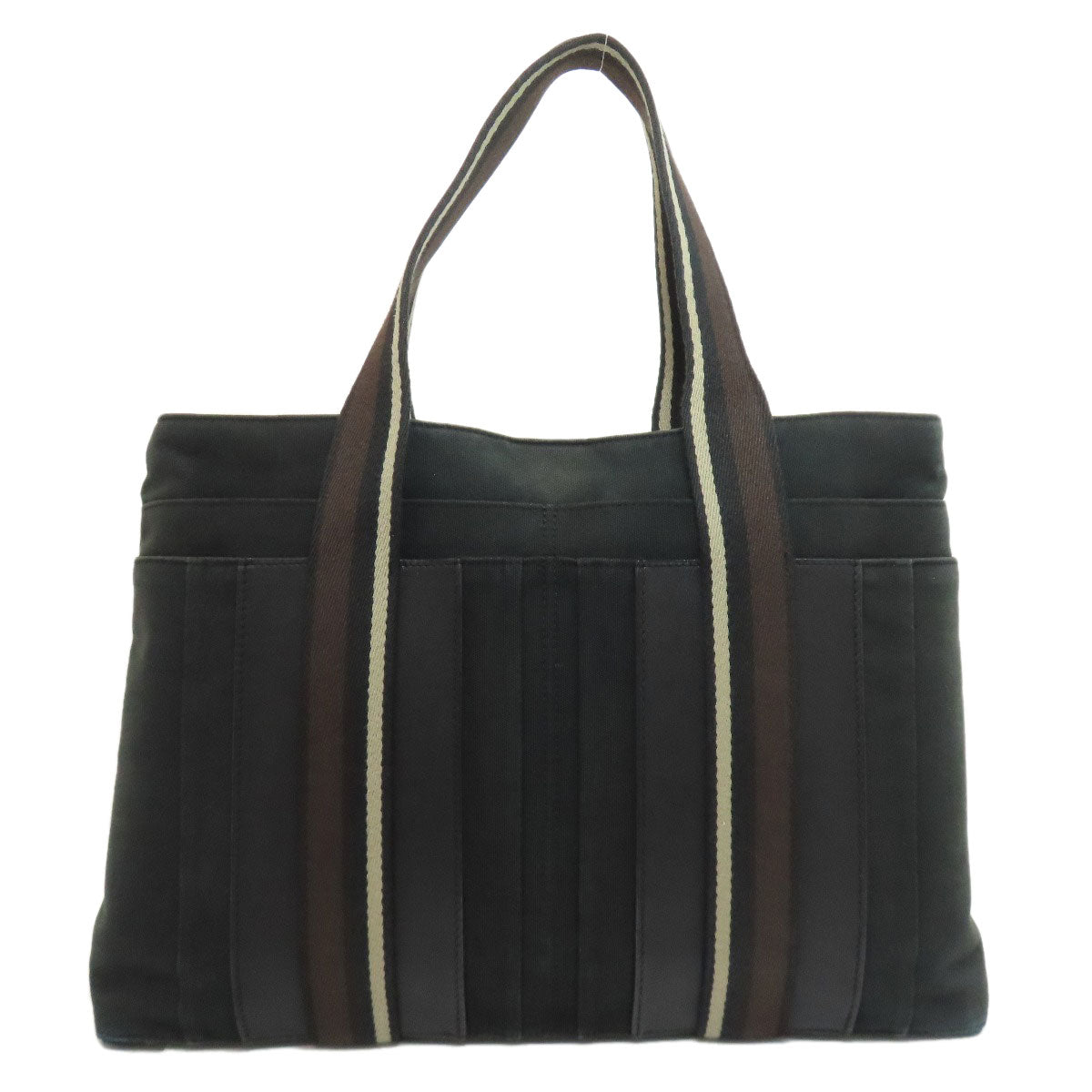 HERMES Tote Bag canvas black Trocha Horizontal Zonal MM