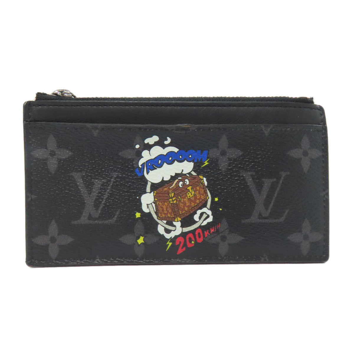LOUIS VUITTON Coin case M80994 Monogram Eclipse black Zippy Dragonne Trunk Print Women