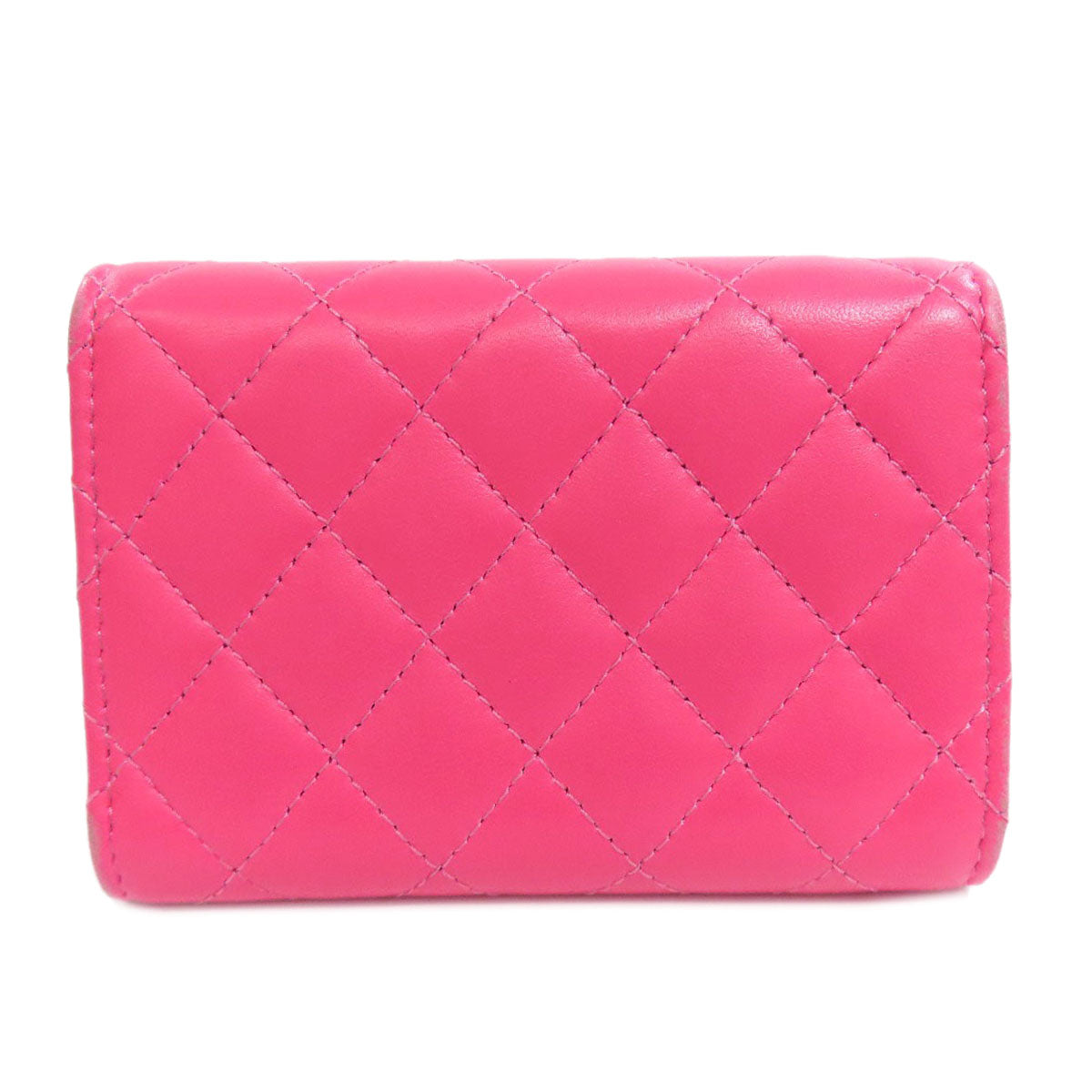 CHANEL Bifold Wallet Calfskin pink Tri-fold Boy Chanel Women
