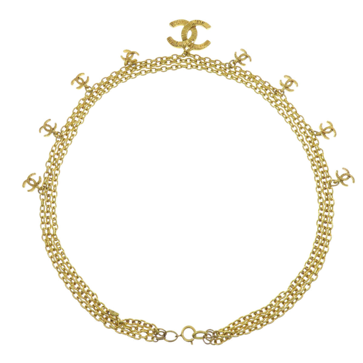 CHANEL belt metallic gold Chain belt Women