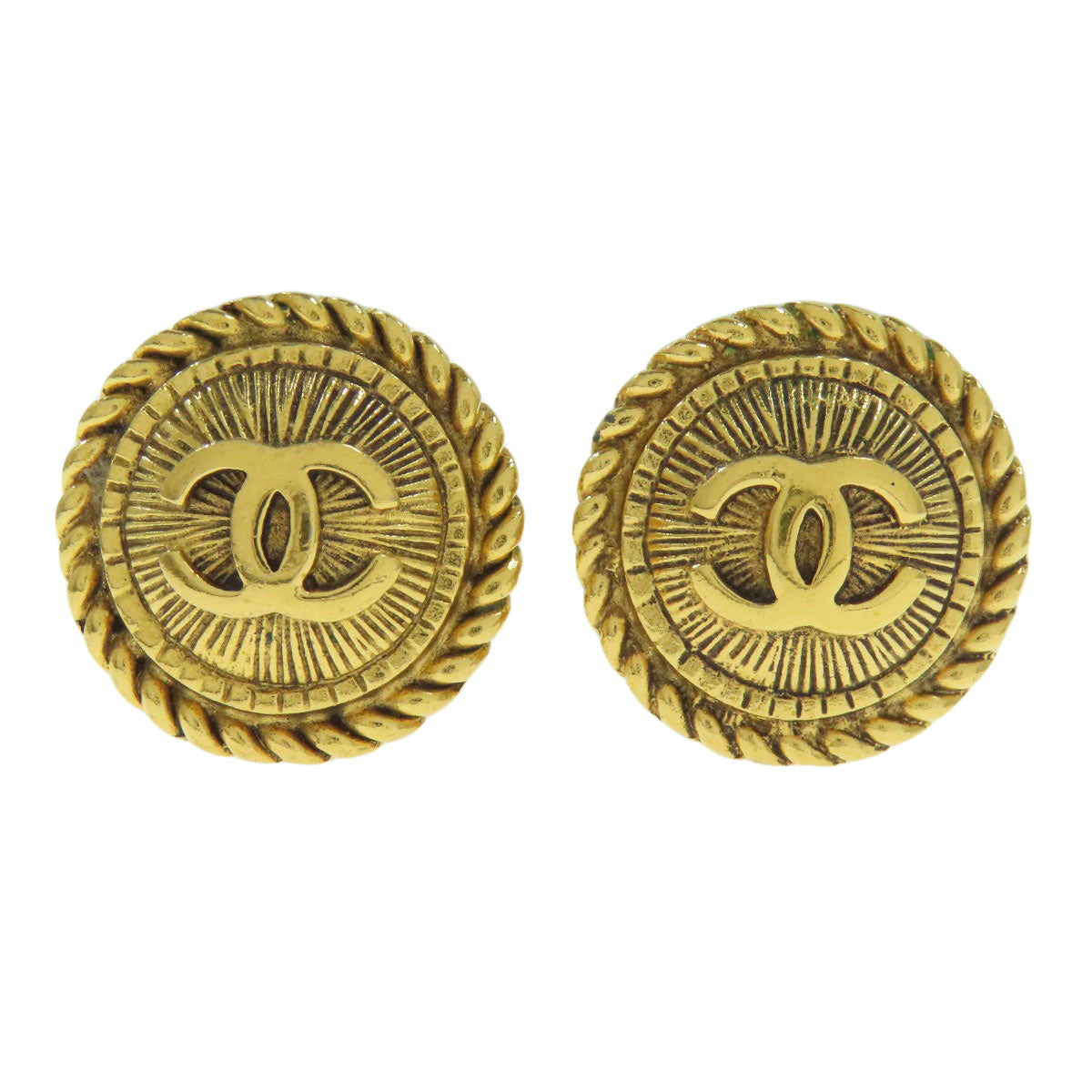 CHANEL Earring metallic gold COCO Mark