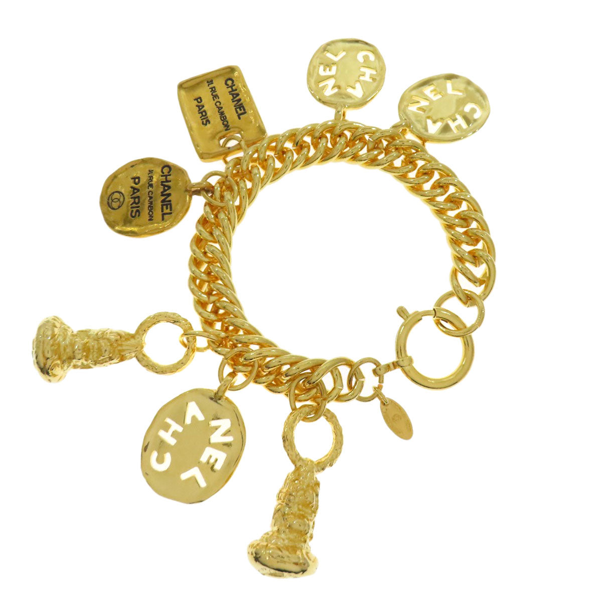 CHANEL bracelet metallic gold Vintage With logo Women