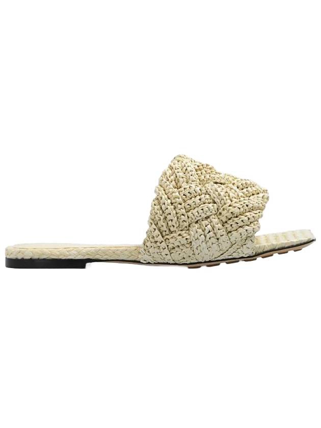 Luxury Bottega Veneta Lido Intrecciato Flat Slipper Cream