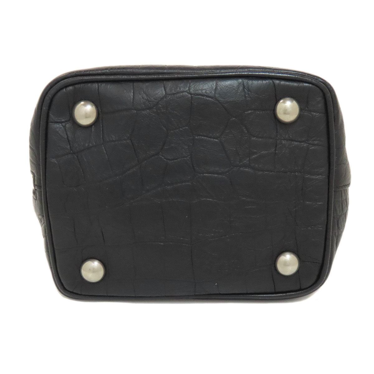 SAINT LAURENT Shoulder Bag leather black Embossed Chain