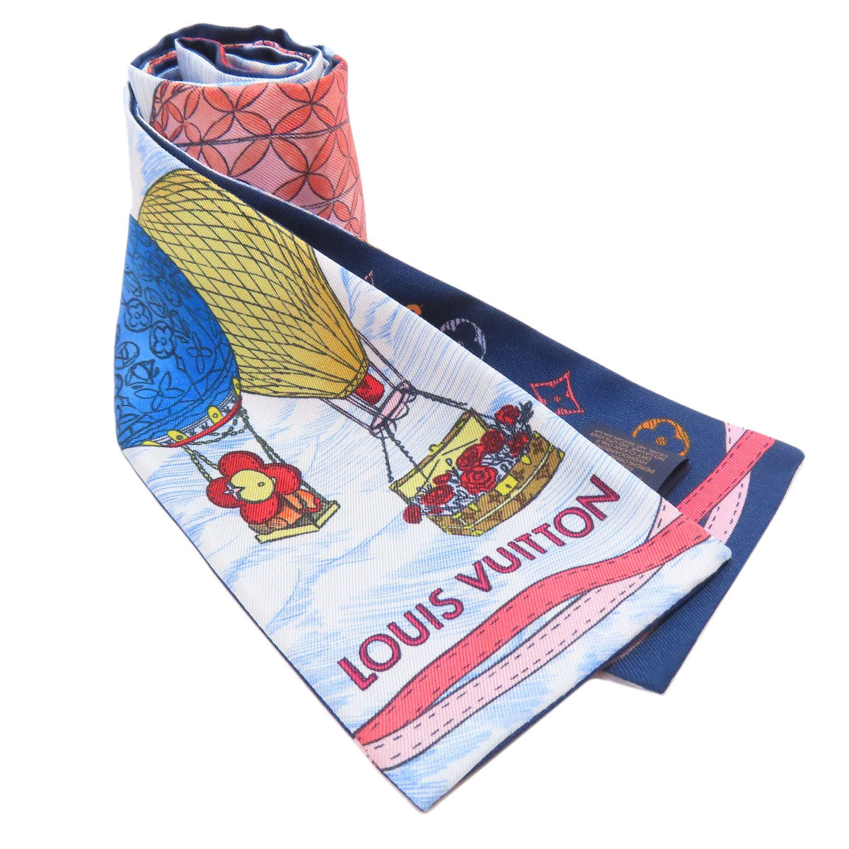 LOUIS VUITTON scarf M77681 silk Navy Bando Women