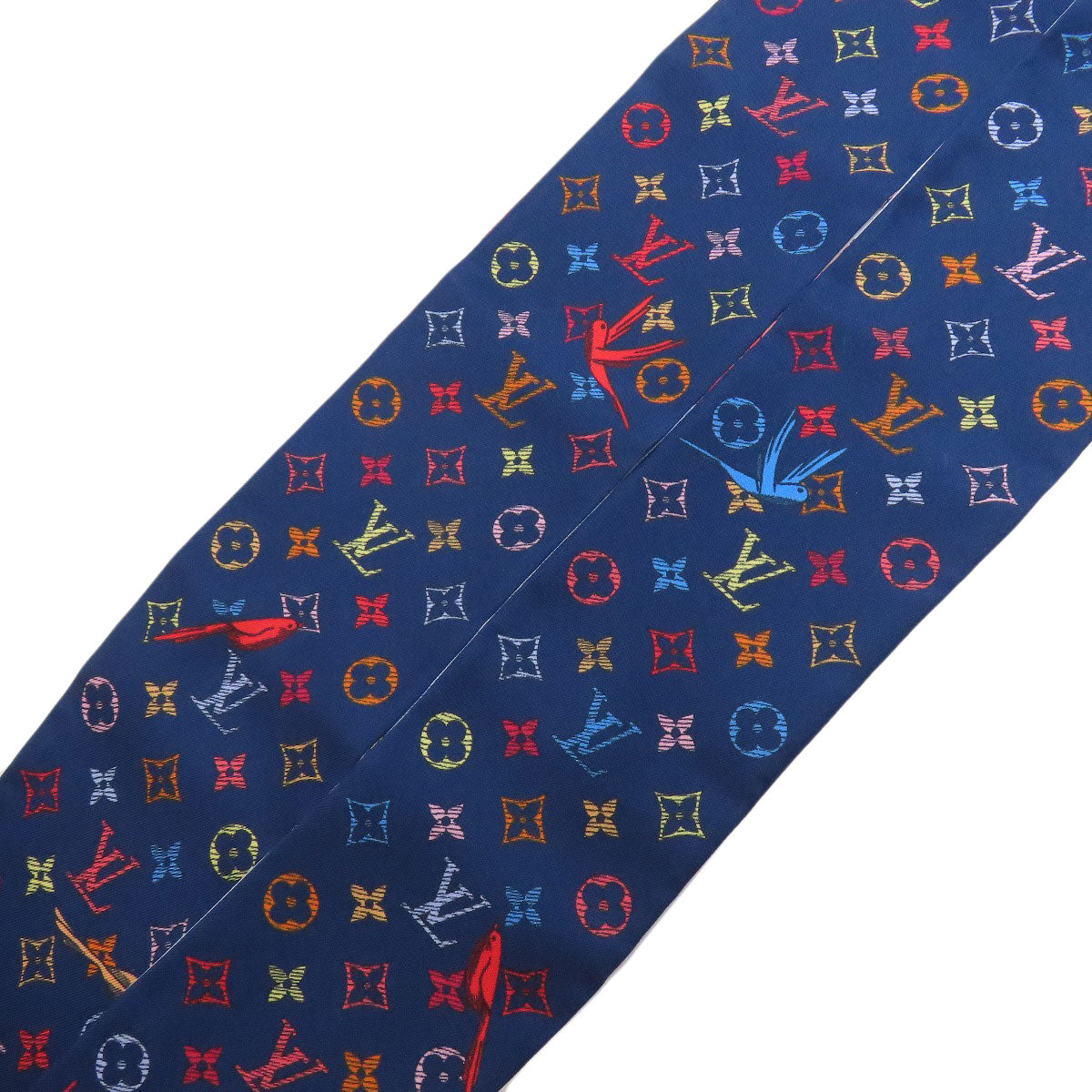 LOUIS VUITTON scarf M77681 silk Navy Bando Women