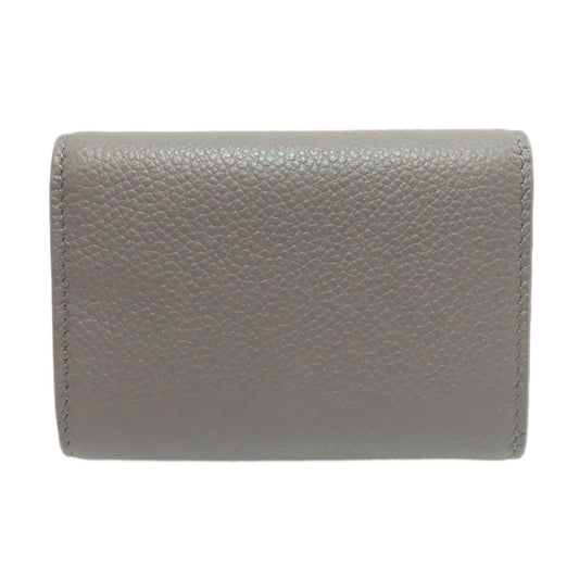 SAINT LAURENT Bifold Wallet leather gray Tri-fold logo Women
