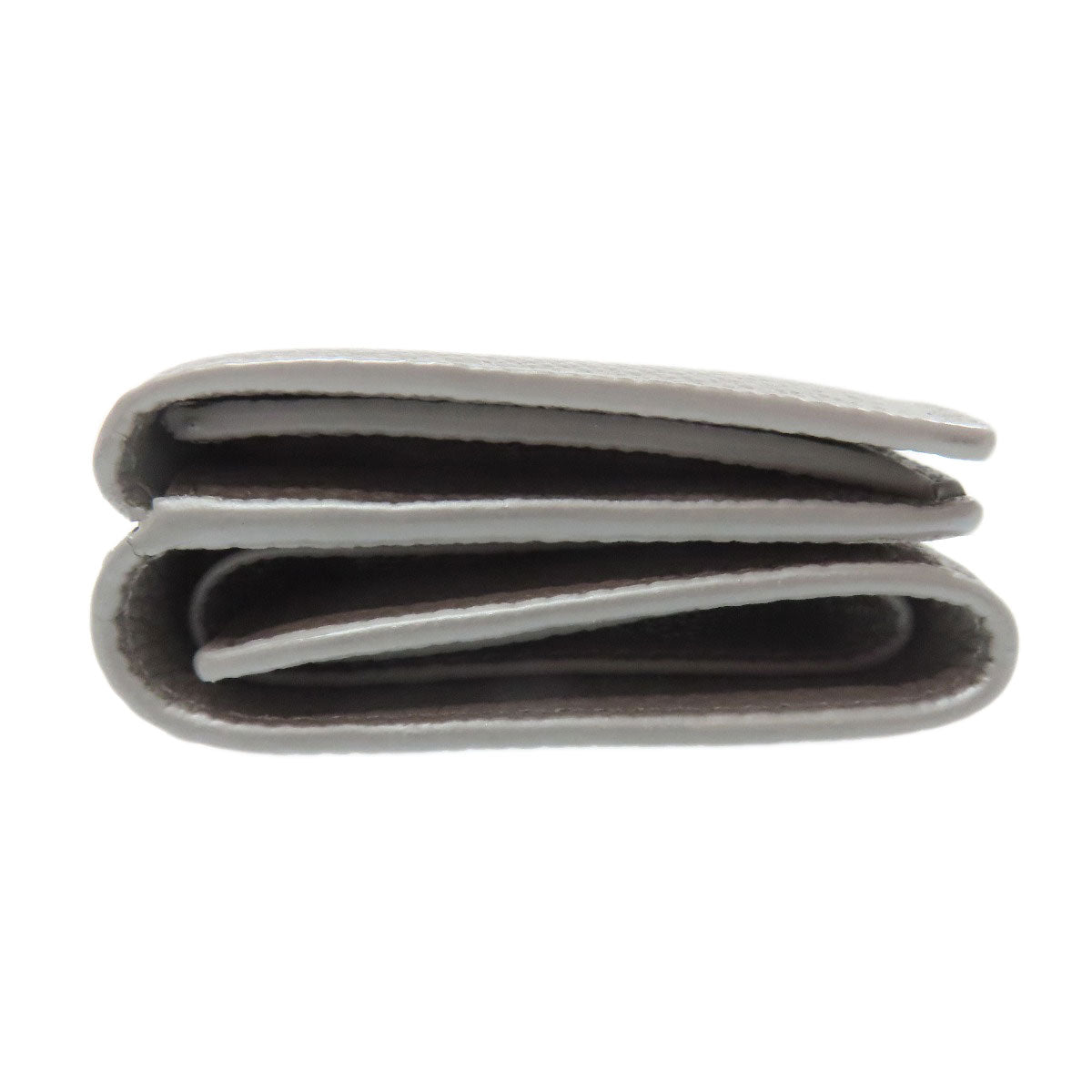 SAINT LAURENT Bifold Wallet leather gray Tri-fold logo Women
