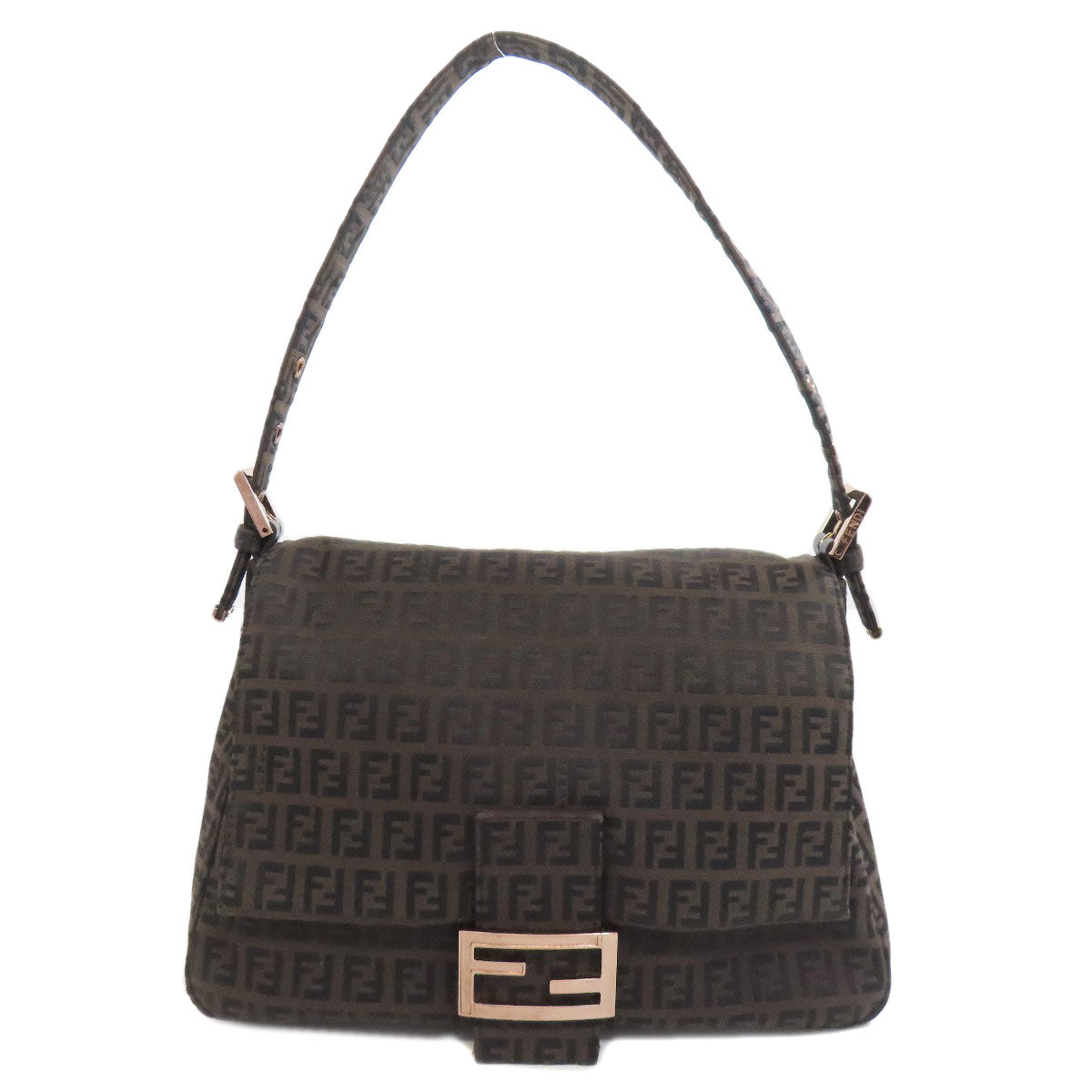 FENDI Handbag canvas Brown Zucca Pattern