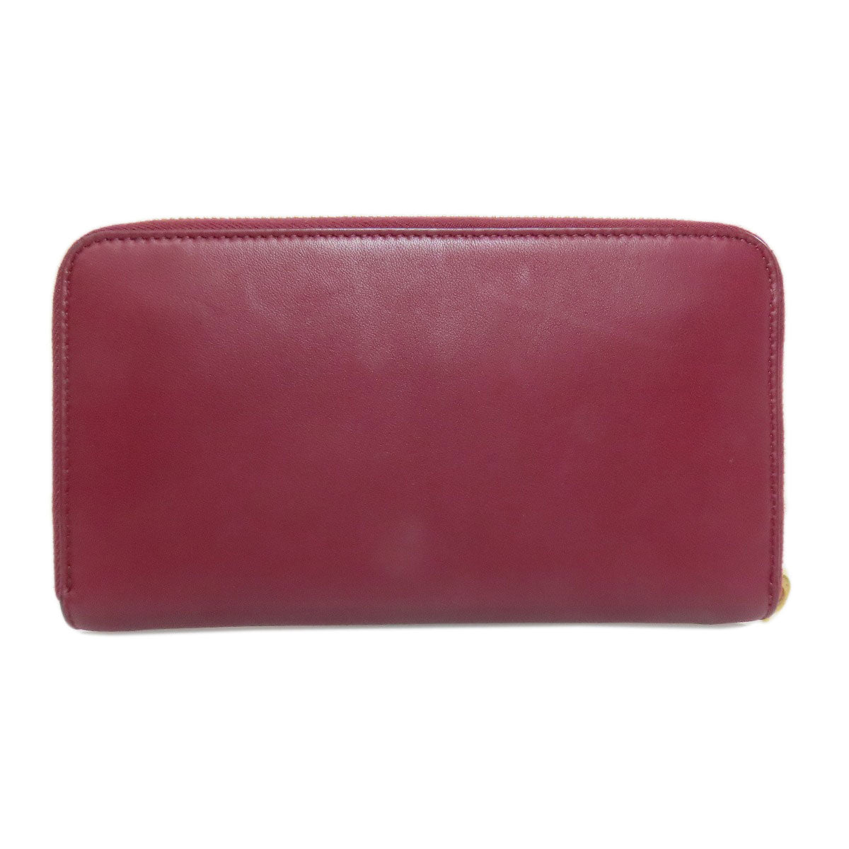 BOTTEGAVENETA Long Wallet Purse Calfskin Red Zip Around Women