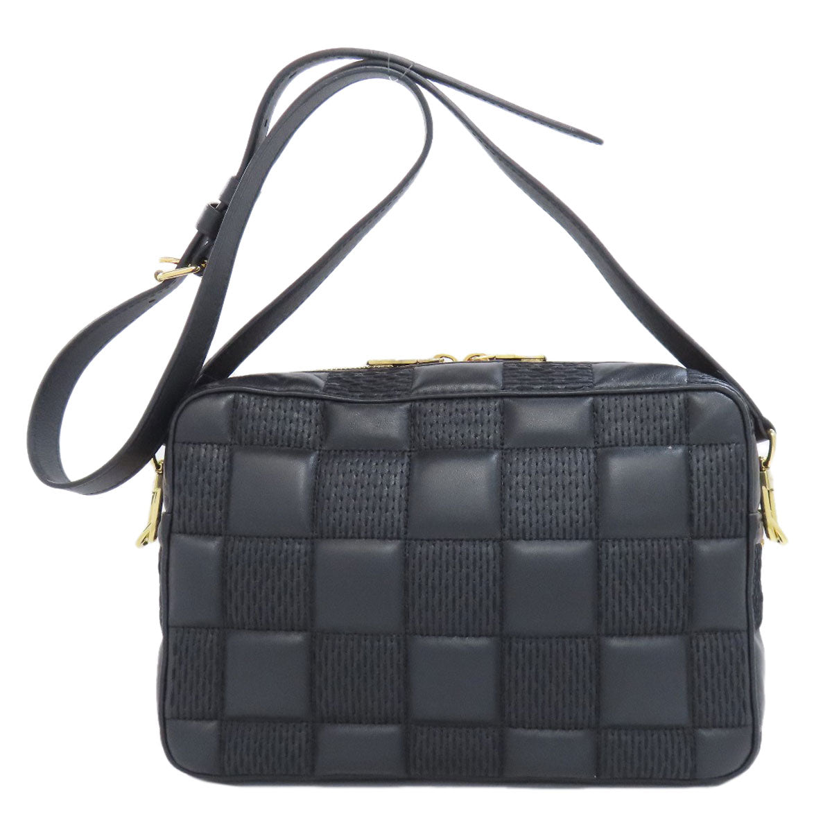 LOUIS VUITTON Shoulder Bag M59114 lambskin black Troca MM Women