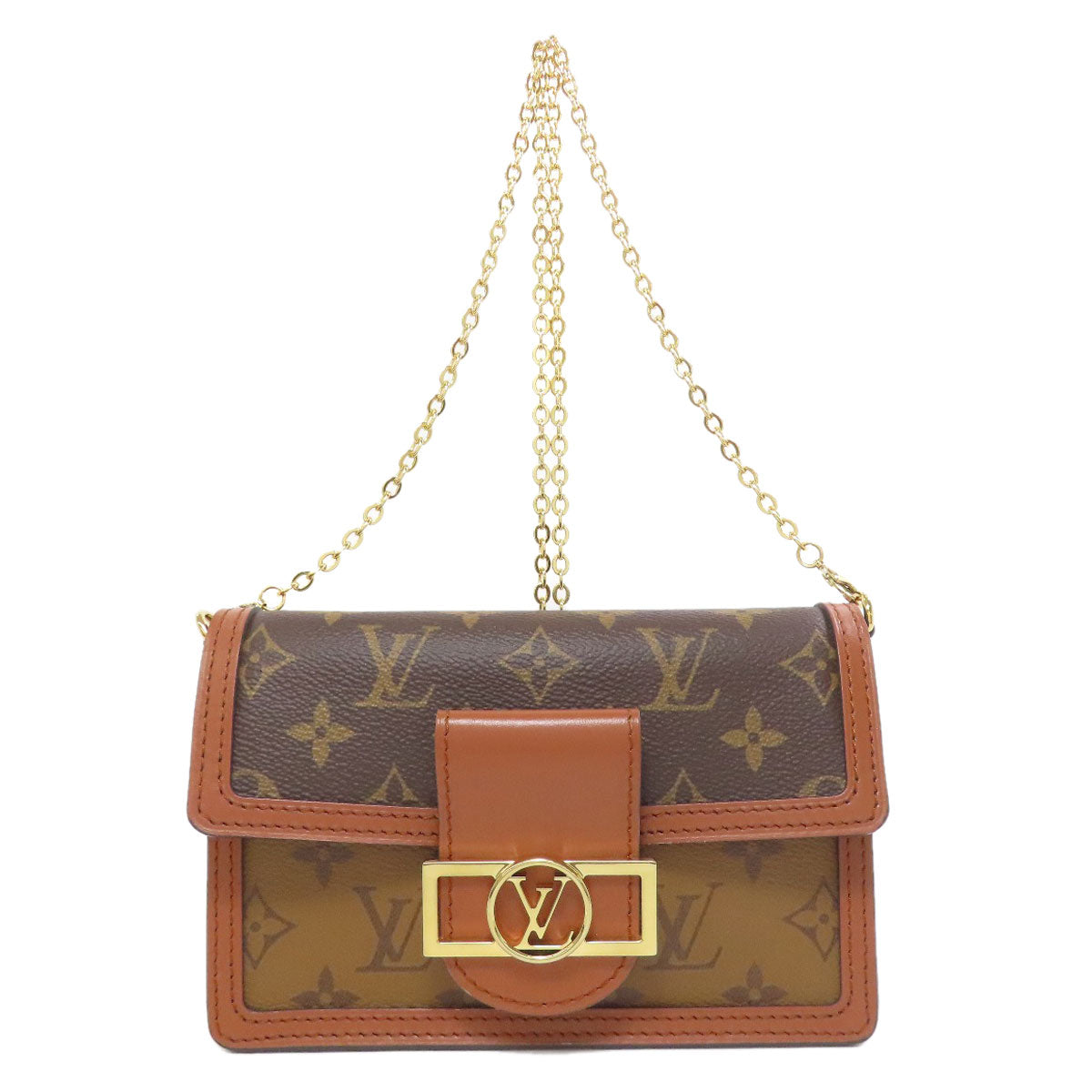 LOUIS VUITTON Shoulder Bag M68746 Monogram reverse Brown Portefeuille Dauphine Women